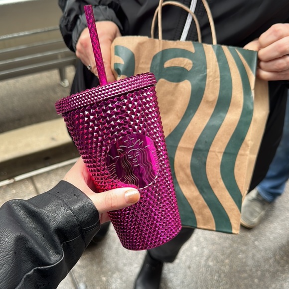 NEW Pink Starbucks studded tumbler 16oz - Picture 2 of 3